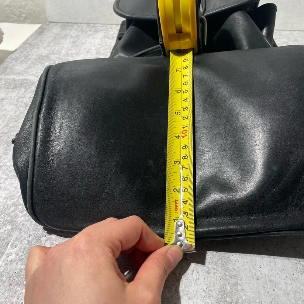 VTG COACH black leather XL BACKPACK 0529 - Picture 15 of 16